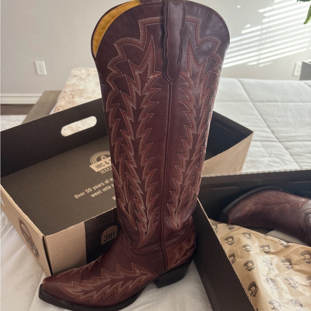 JRC & sons Women's Brown Heeled Boots